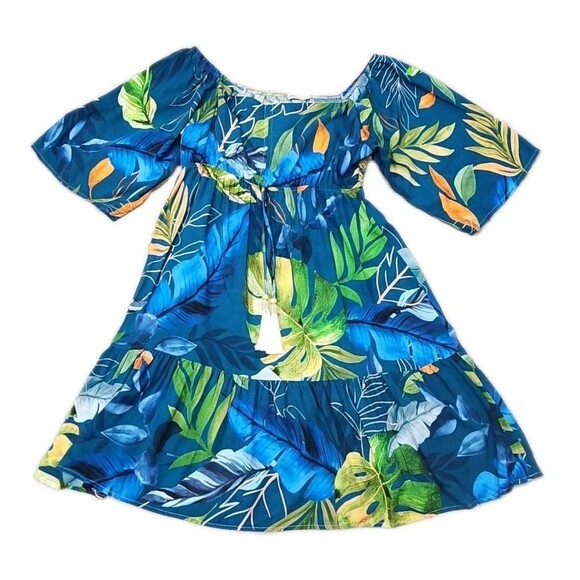 Dona Jo Dresses & Skirts - Dona Jo Floral Bohemian Midi Dress Womens Blue/Multicolor Sizes Large